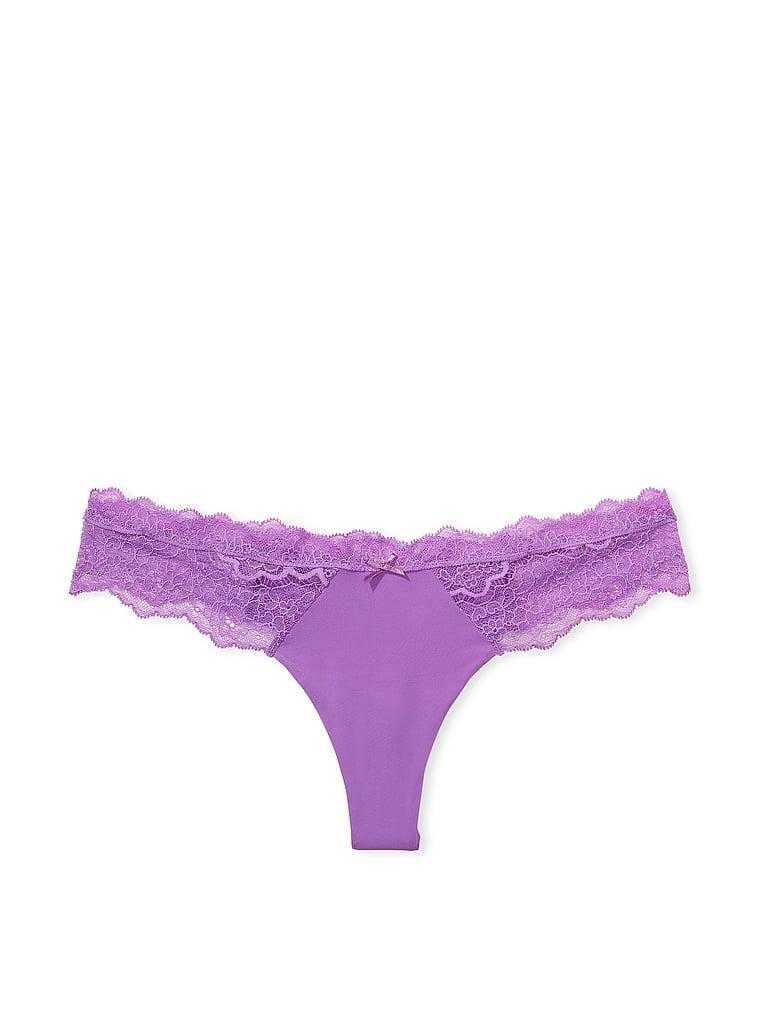Lace-Trim Thong Panty Product Image