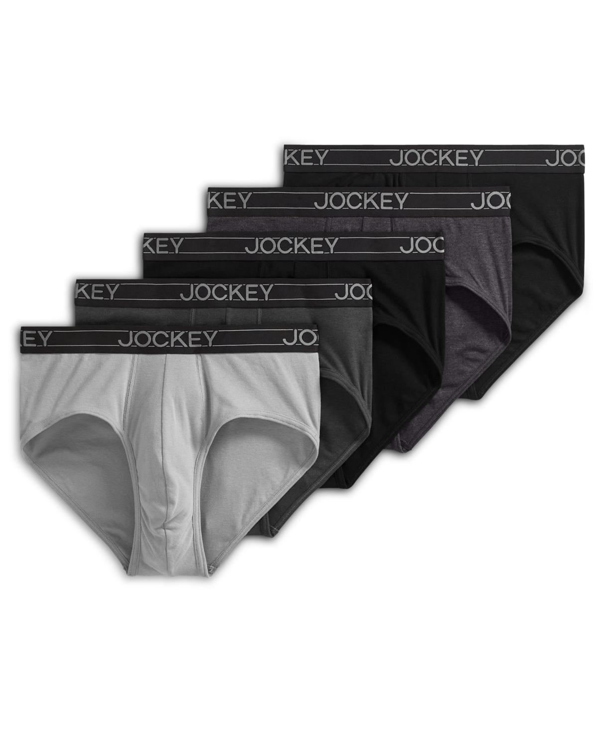 Men's Jockey® 5-Pack Cotton Blend Brief, Size: Large, Blue Red Product Image