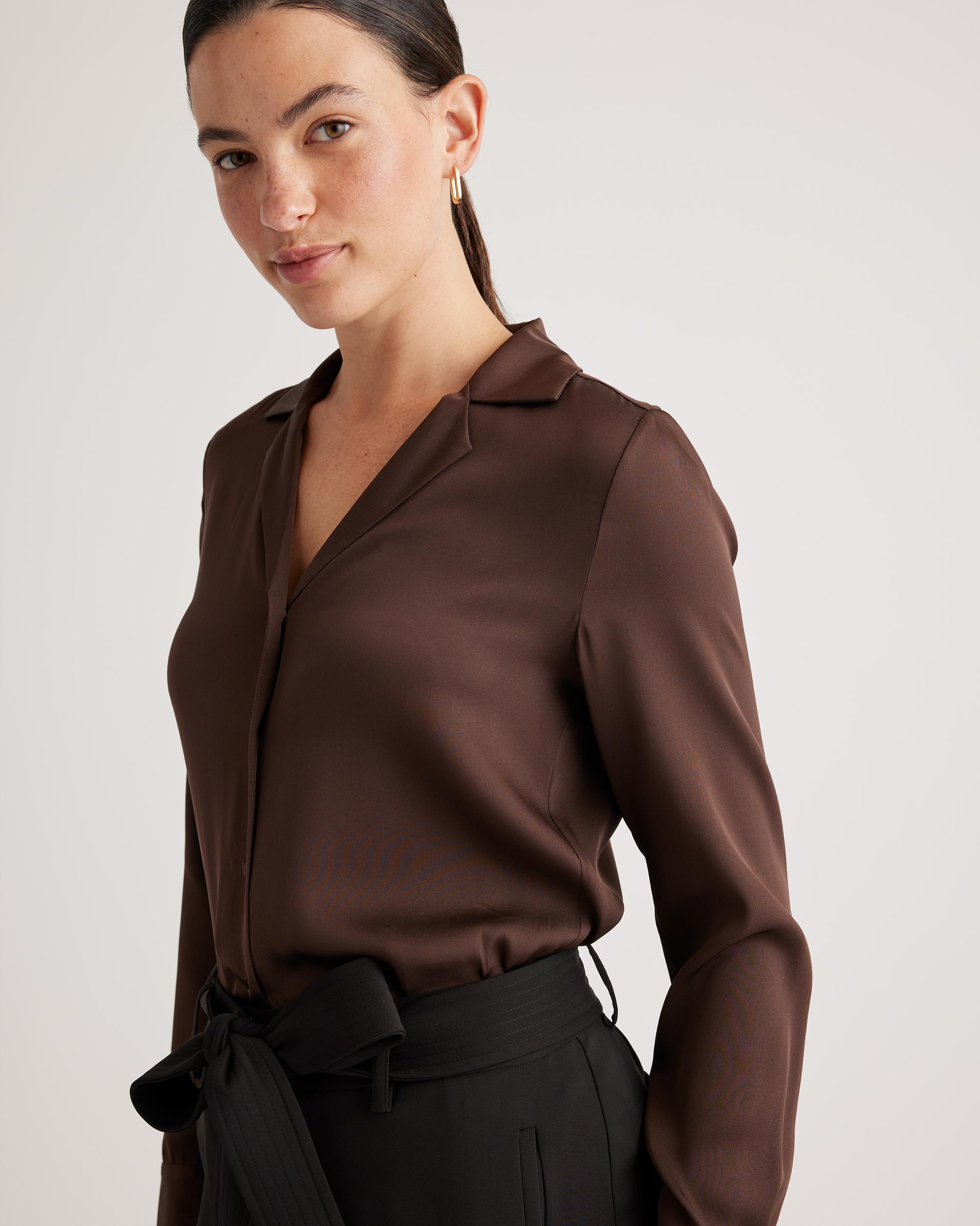 Quince | Women's Washable Stretch Silk Notch Collar Blouse Size XS Product Image