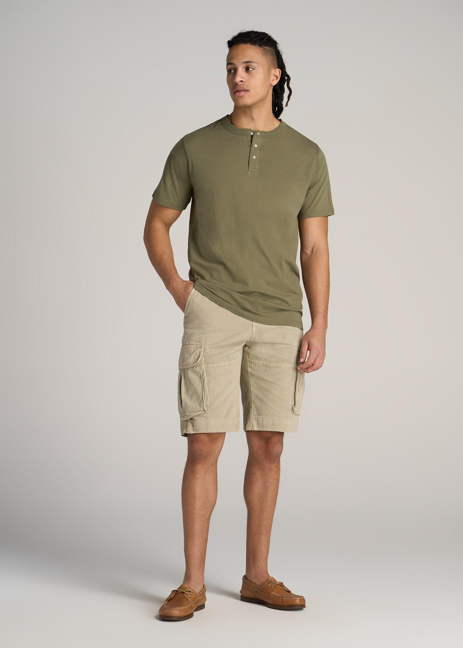 LJ&S REGULAR-FIT Jersey Henley Tee for Tall Men in Vintage Midnight Navy Product Image