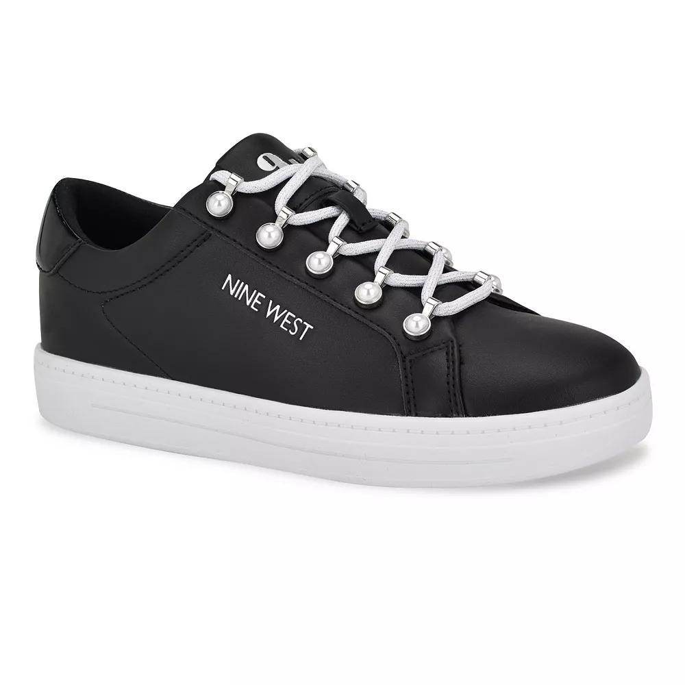 Nine West Paves Women's Platform Lace-Up Sneakers, Size: 8, Black Product Image