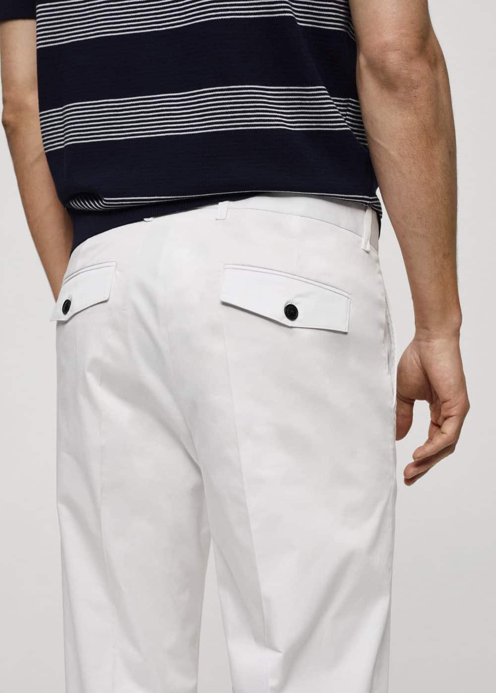 Regular fit structure cotton trousers - Men | MANGO USA Product Image