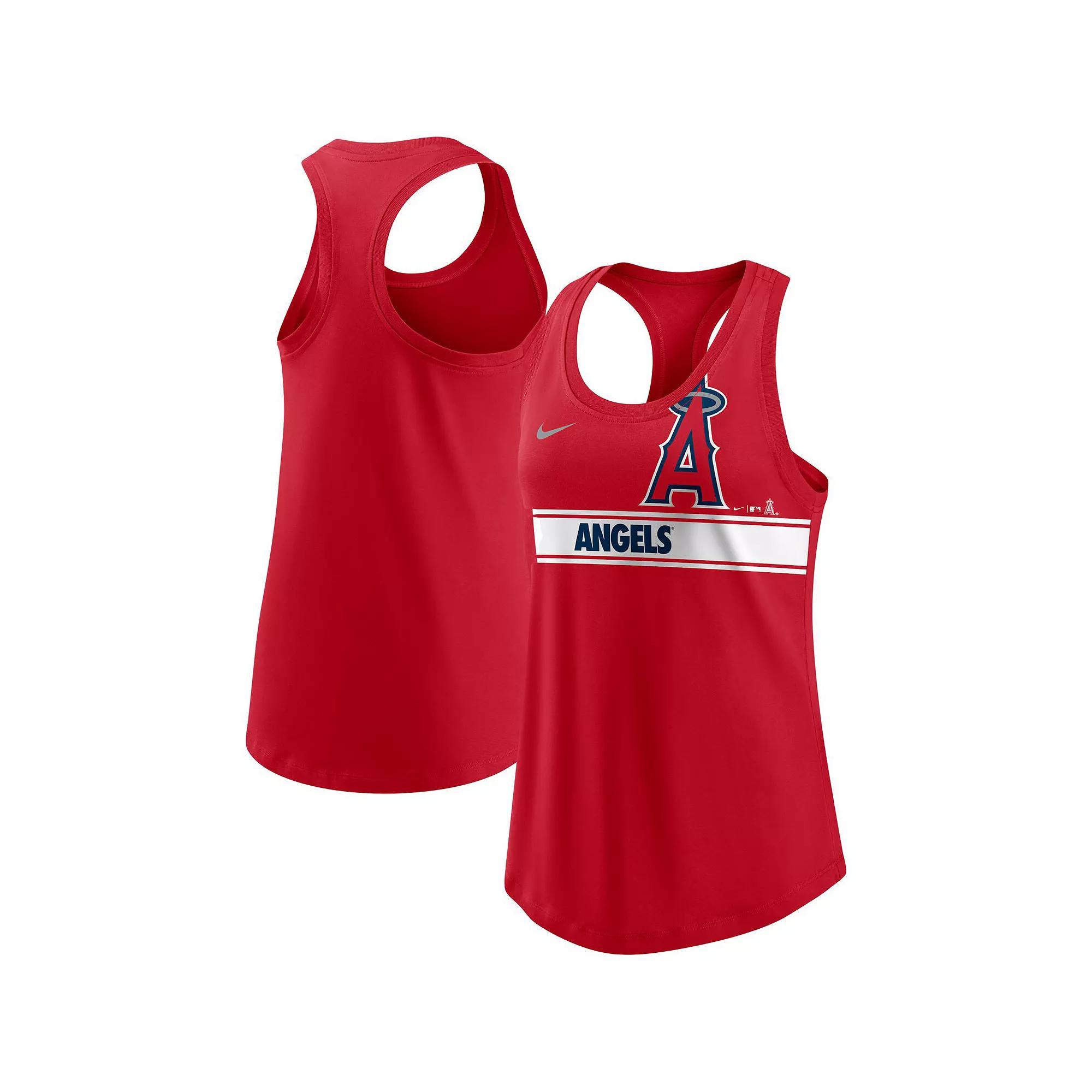 Womens Nike Los Angeles Angels Cropped Logo Performance Racerback Tank Top Product Image