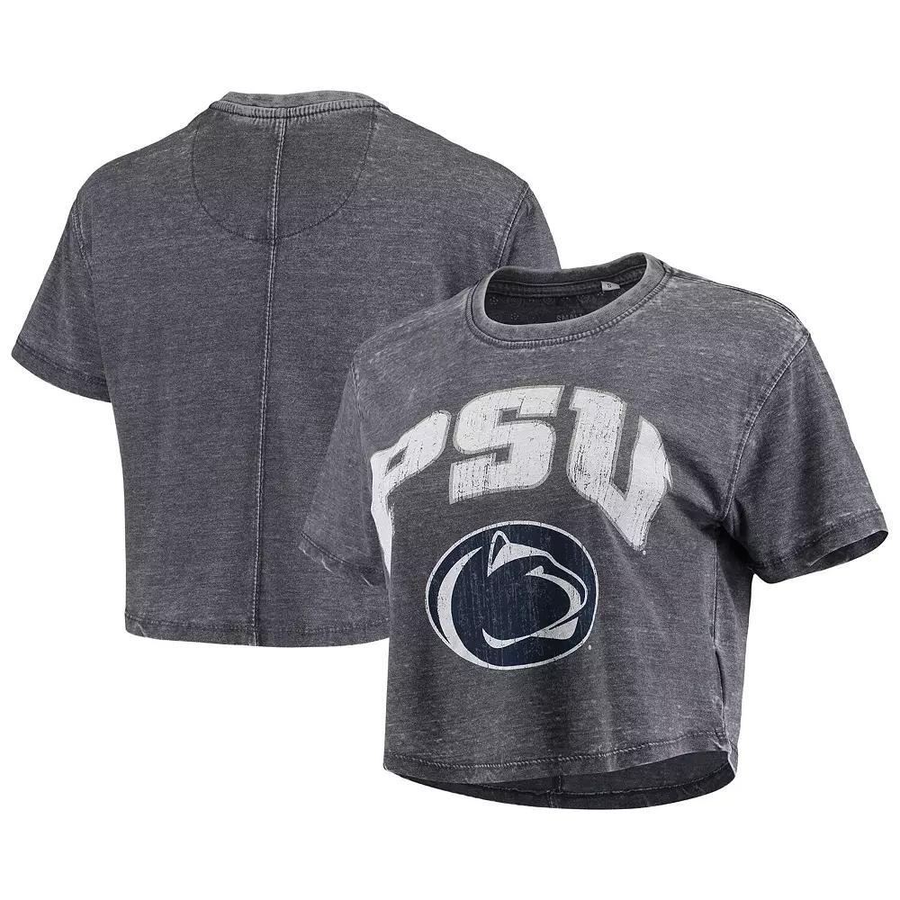 Women's Pressbox Navy Penn State Nittany Lions Edith Vintage Burnout Crop T-Shirt, Size: XL, Blue Product Image