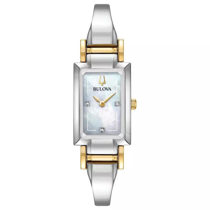 Bulova Womens Diamond Accent Two-Tone Half-Bangle Watch - 98P188 Two Tone Product Image