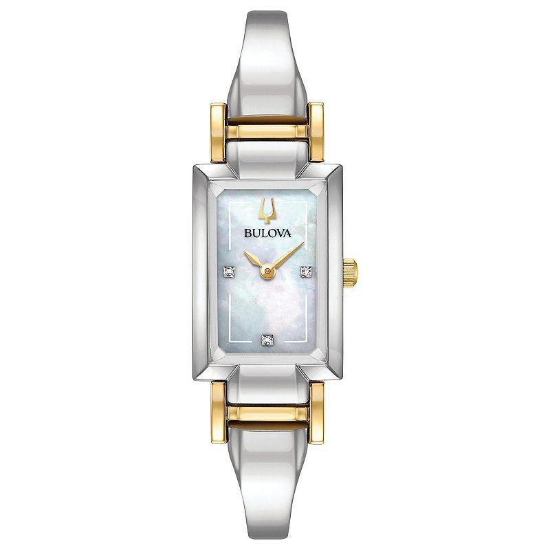Bulova Womens Diamond Accent Two-Tone Half-Bangle Watch - 98P188 Two Tone Product Image