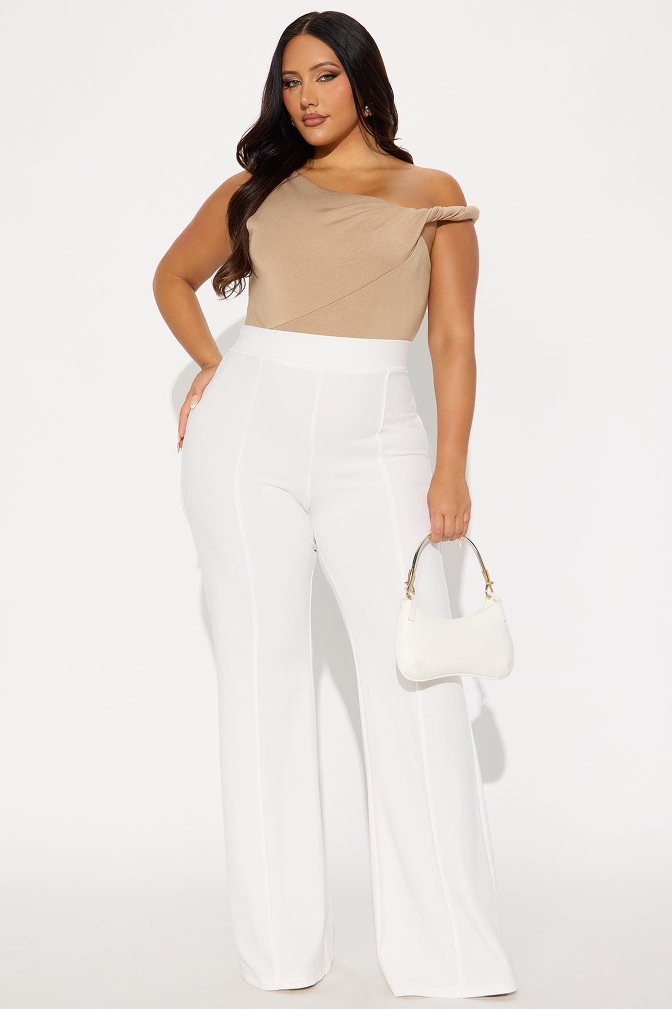 Tall Victoria High Waisted Dress Pants - Ivory Product Image