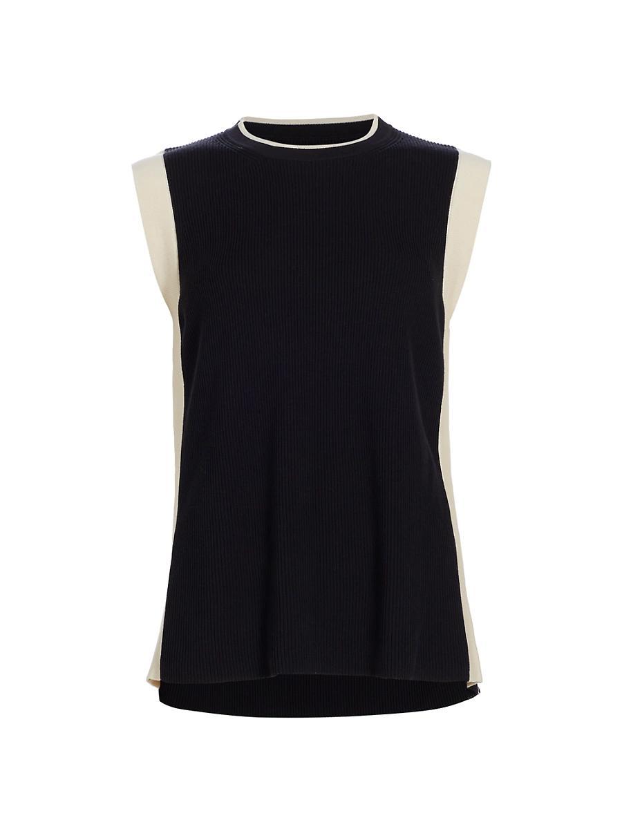 Womens Collection Contrast Rib-Knit Shell Product Image