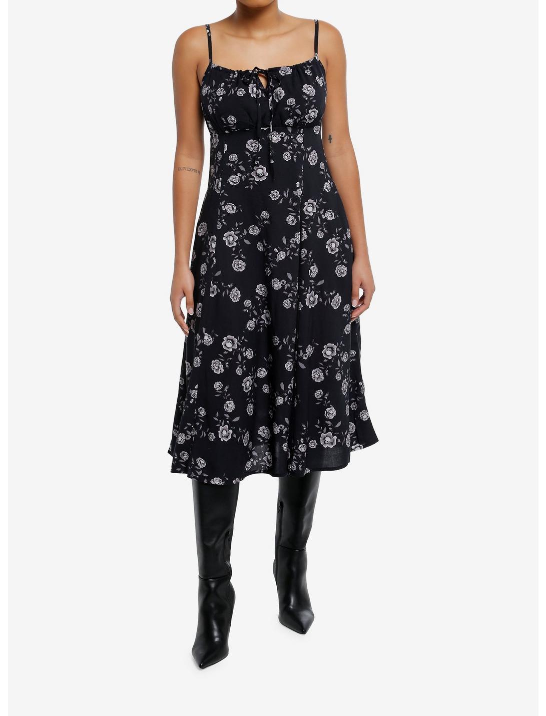 Thorn & Fable Skull Flowers Midi Dress Product Image