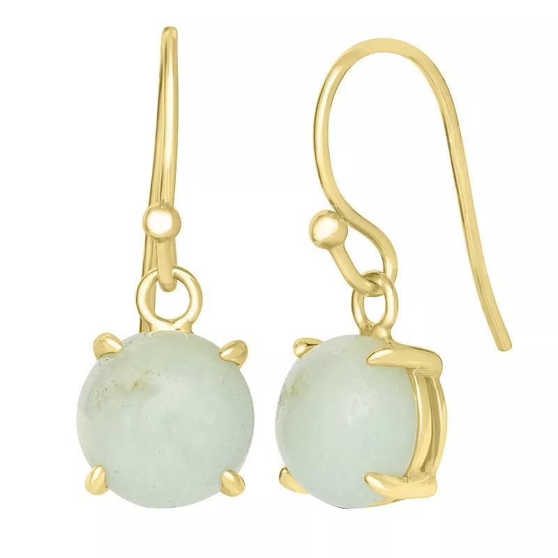 Gemistry 14k Gold Over Sterling Silver Stone Round Drop Earrings, Women's, Purple Product Image