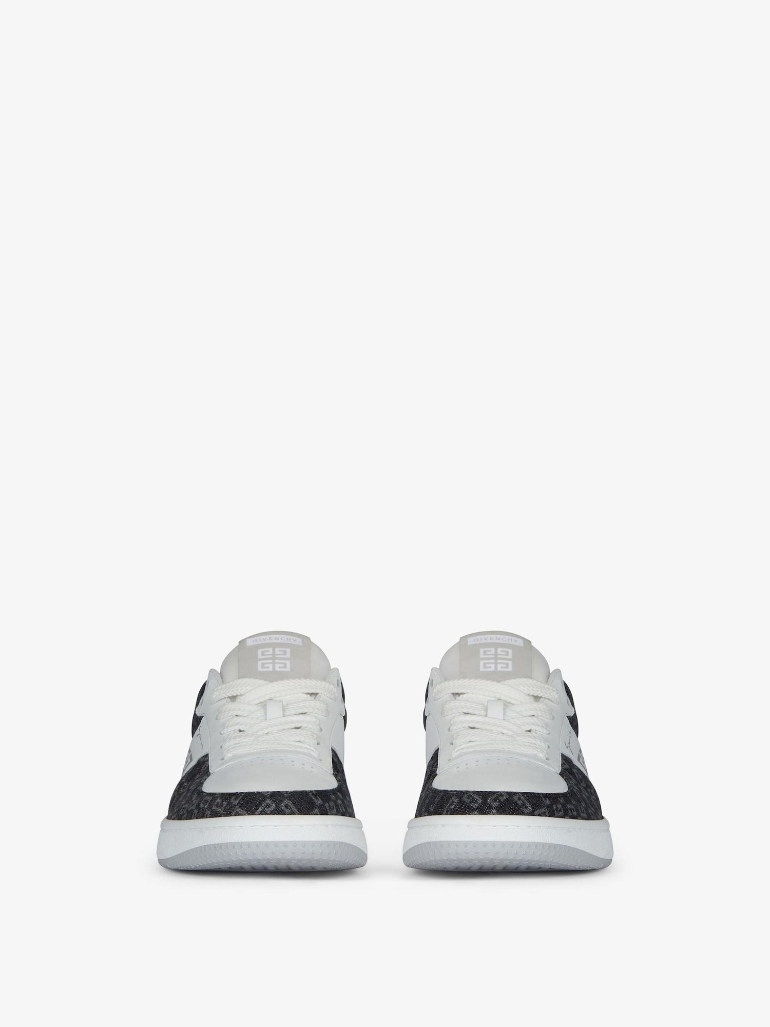 G Move sneakers in leather and monogram 72 denim Product Image