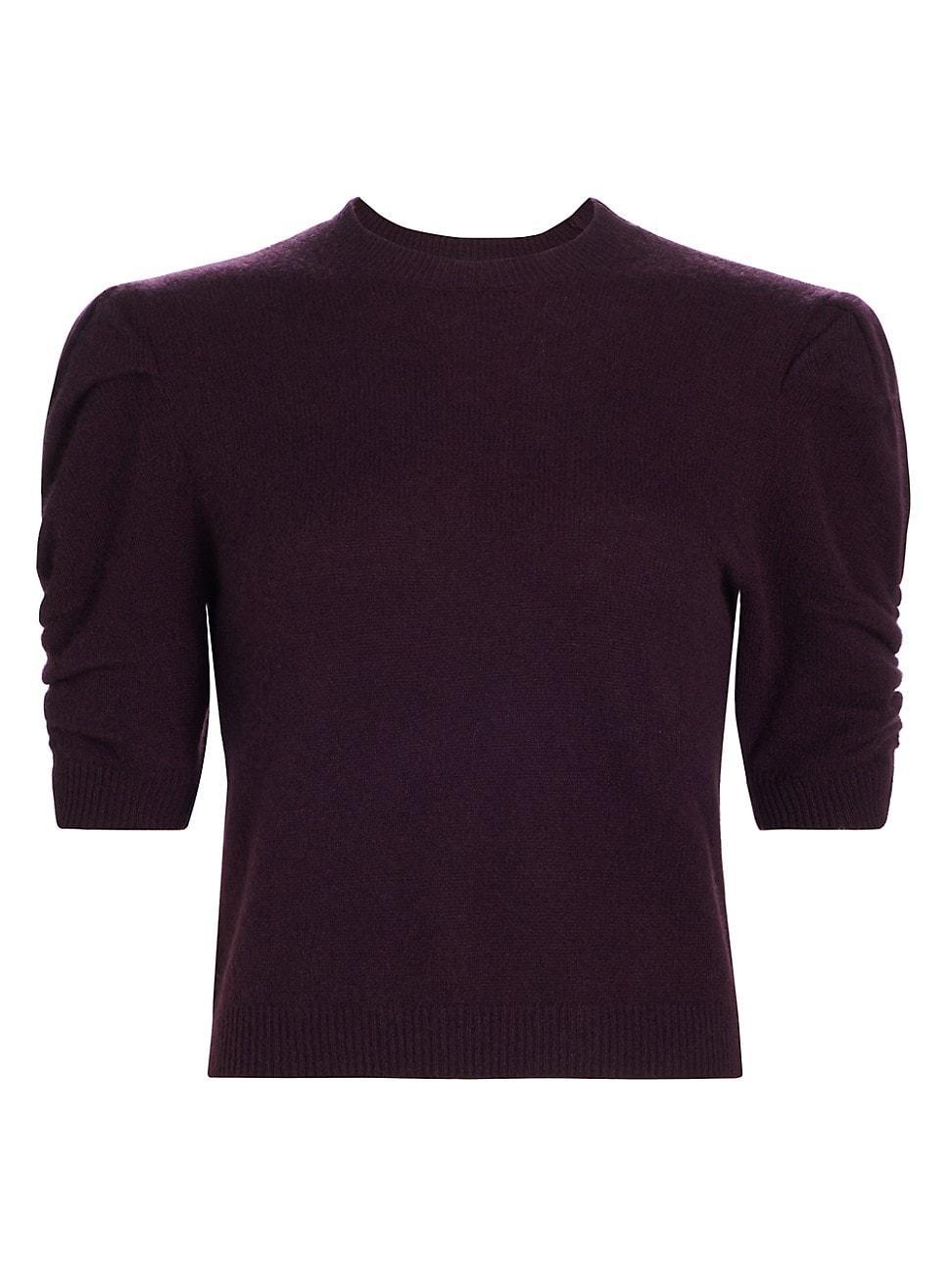 Womens Ruched Sleeve Cashmere-Wool Sweater Product Image