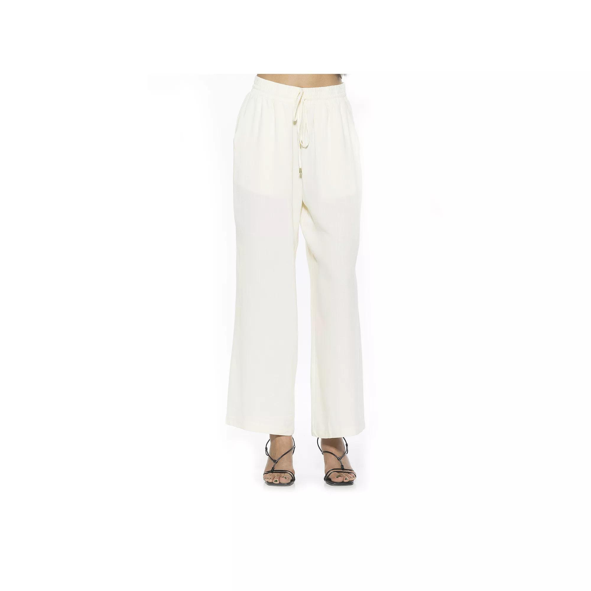 Women's ALEXIA ADMOR Xila Drawstring Relaxed Linen Pants, Size: Large, Ivory Product Image