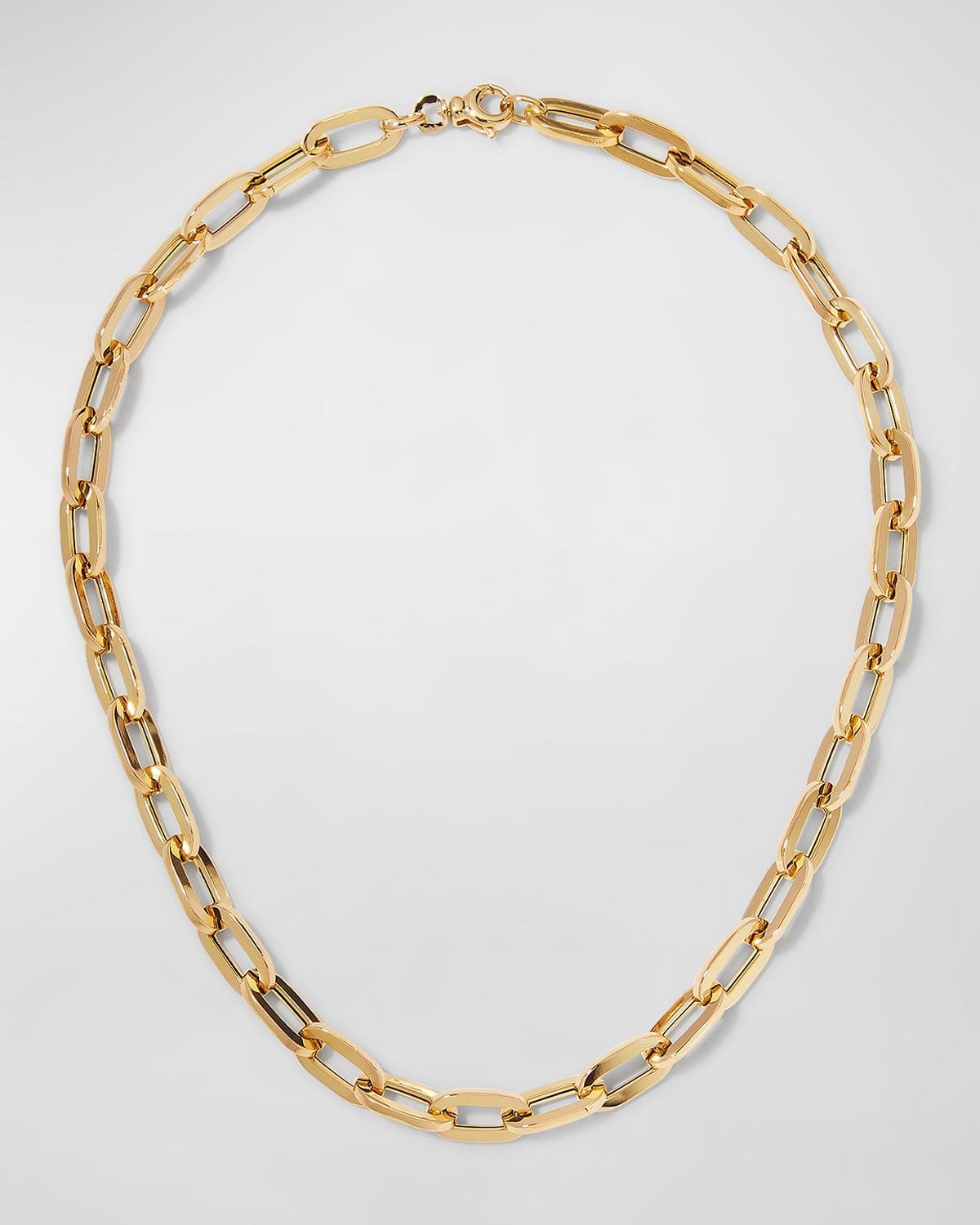 Womens 18K Yellow Gold Flat Oval-Link Chain Necklace/17 Product Image