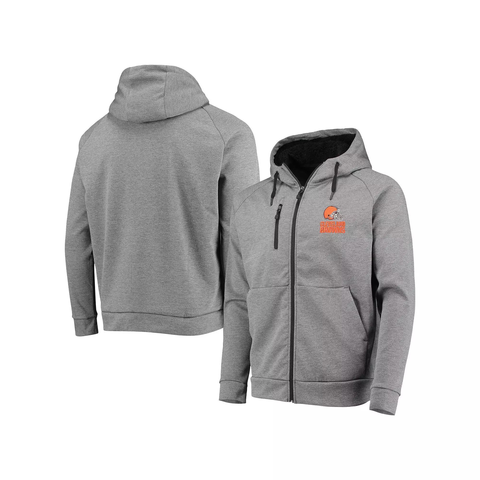 Men's Dunbrooke Charcoal Cleveland Browns Shag Tri-Blend Full-Zip Raglan Hoodie, Size: Small Product Image