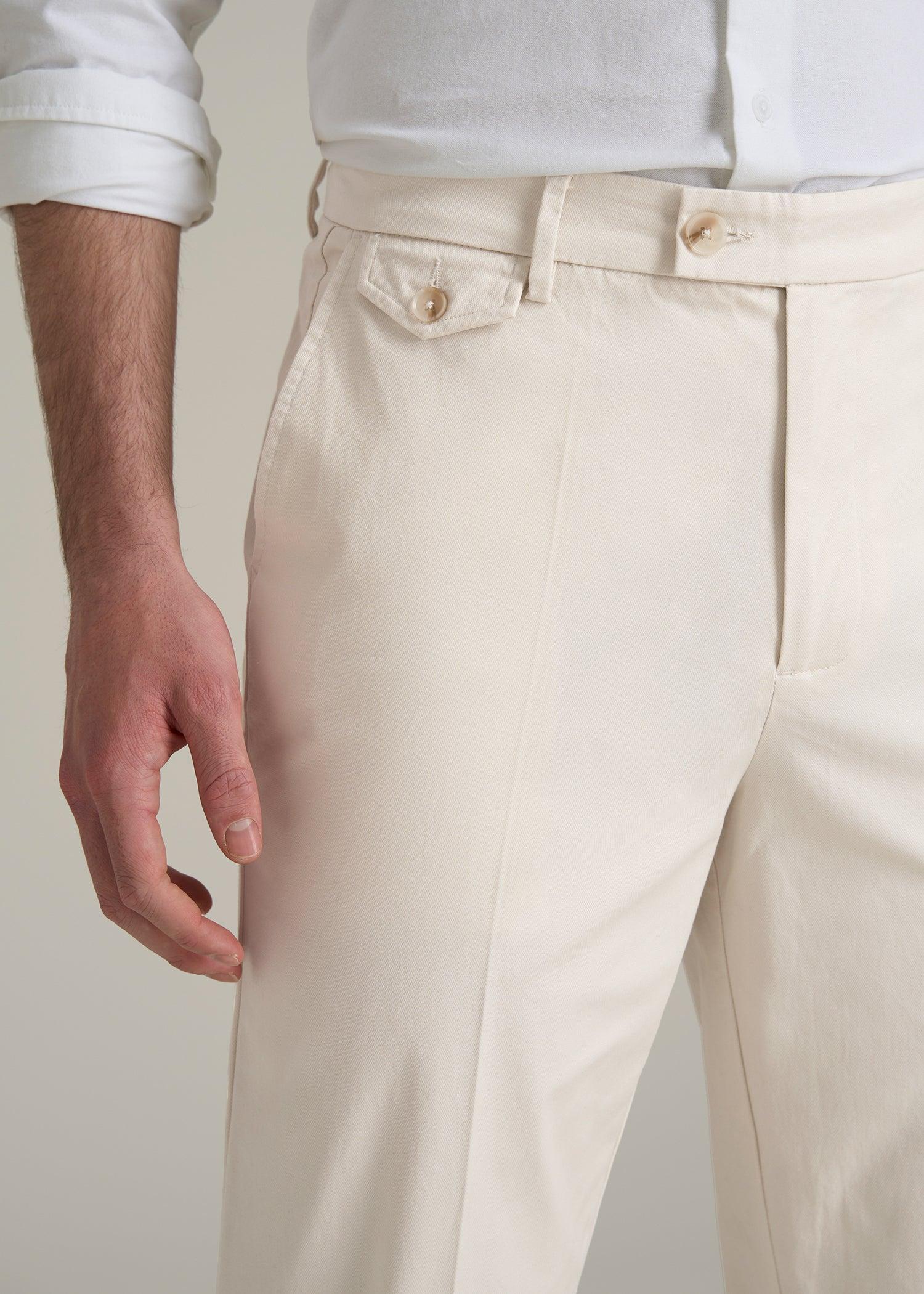 Refined Chinos for Tall Men in Antique White Product Image