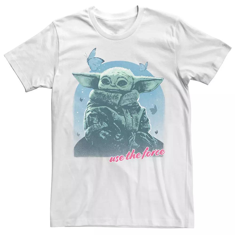 Big & Tall Star Wars: The Mandalorian Grogu Use The Force R14 Tee, Men's, Size: 3XLT, White Product Image