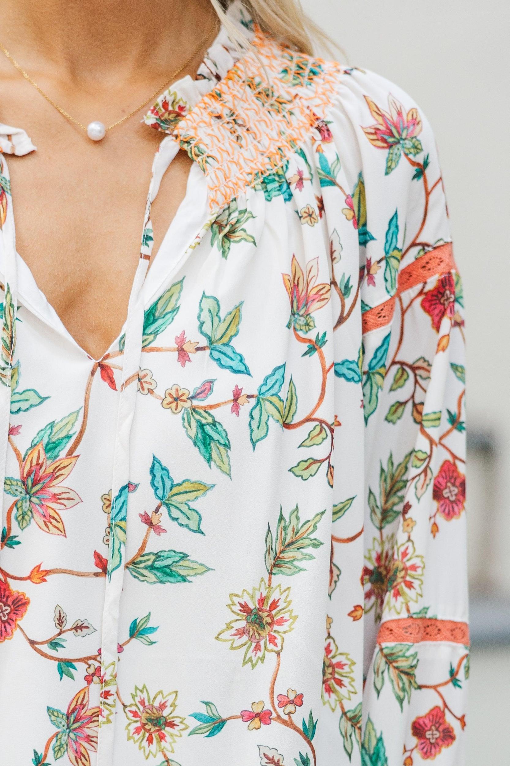 You Know Best Ivory White Floral Blouse Female Product Image