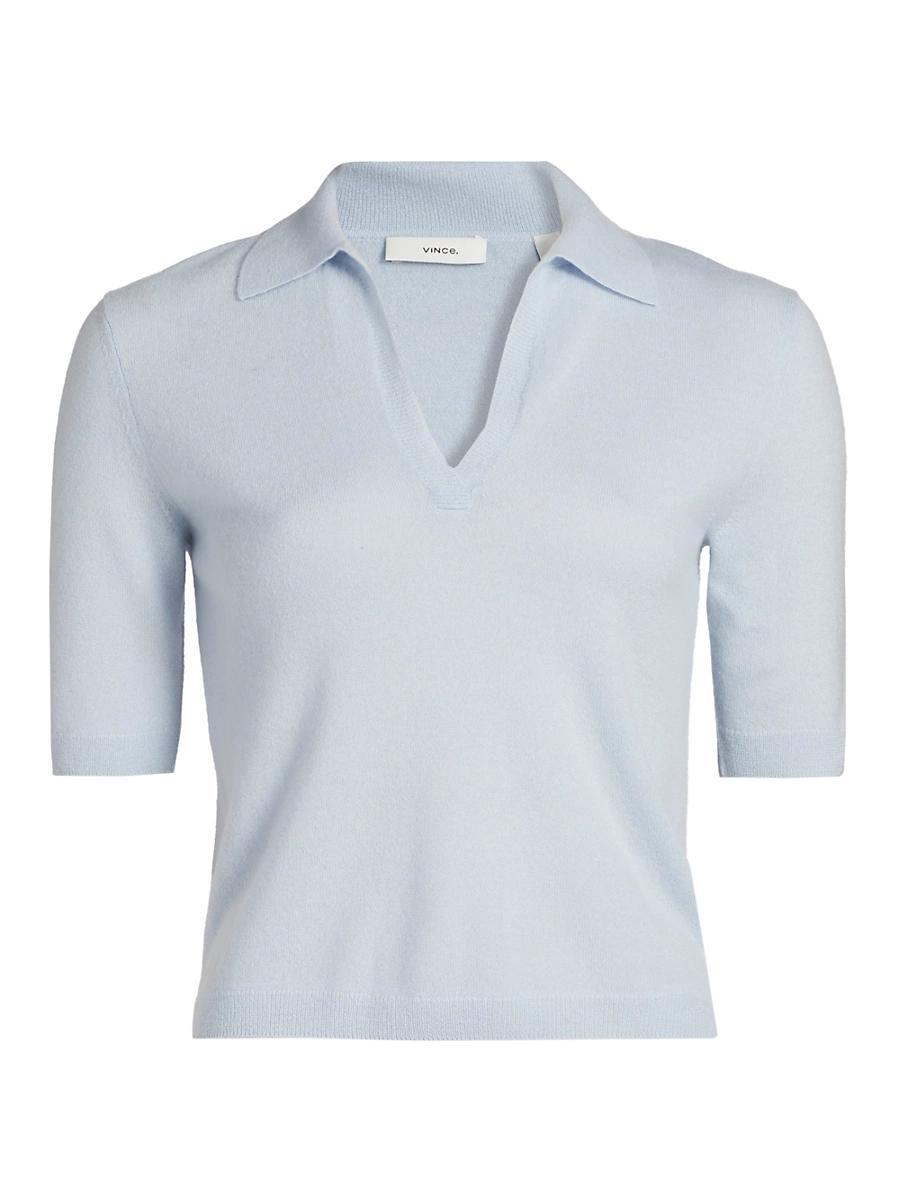 Womens Cashmere-Silk Open Collar Polo Sweater Product Image