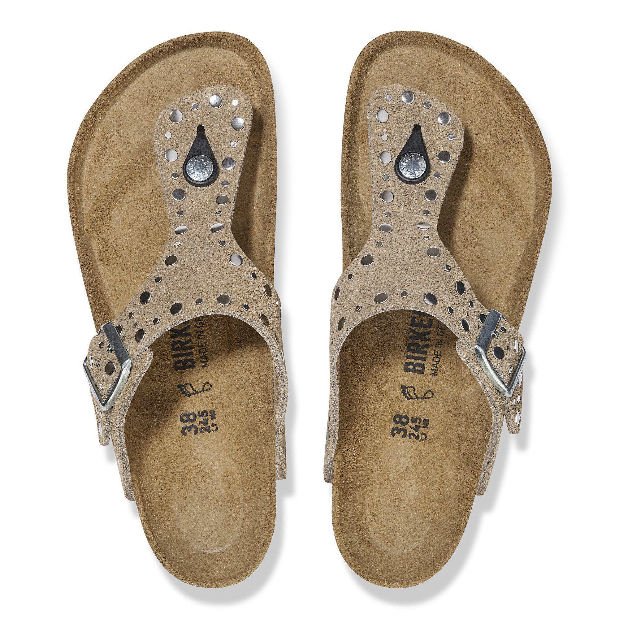Gizeh Rivets Suede Leather Taupe Product Image