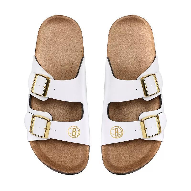 Women's FOCO Los Angeles Lakers Double-Buckle Sandals, Size: 11-12, White Product Image