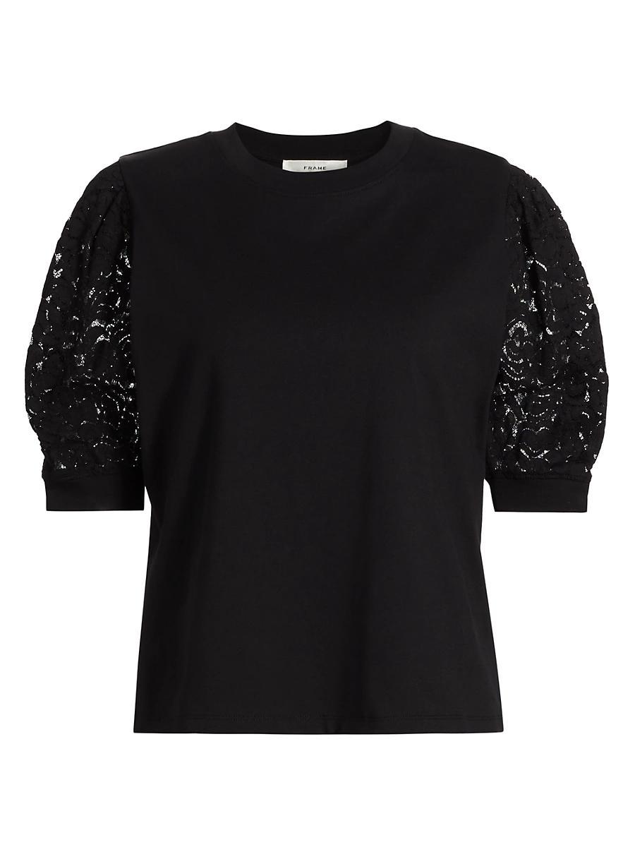 Womens Frankie Lace-Sleeve T-Shirt Product Image