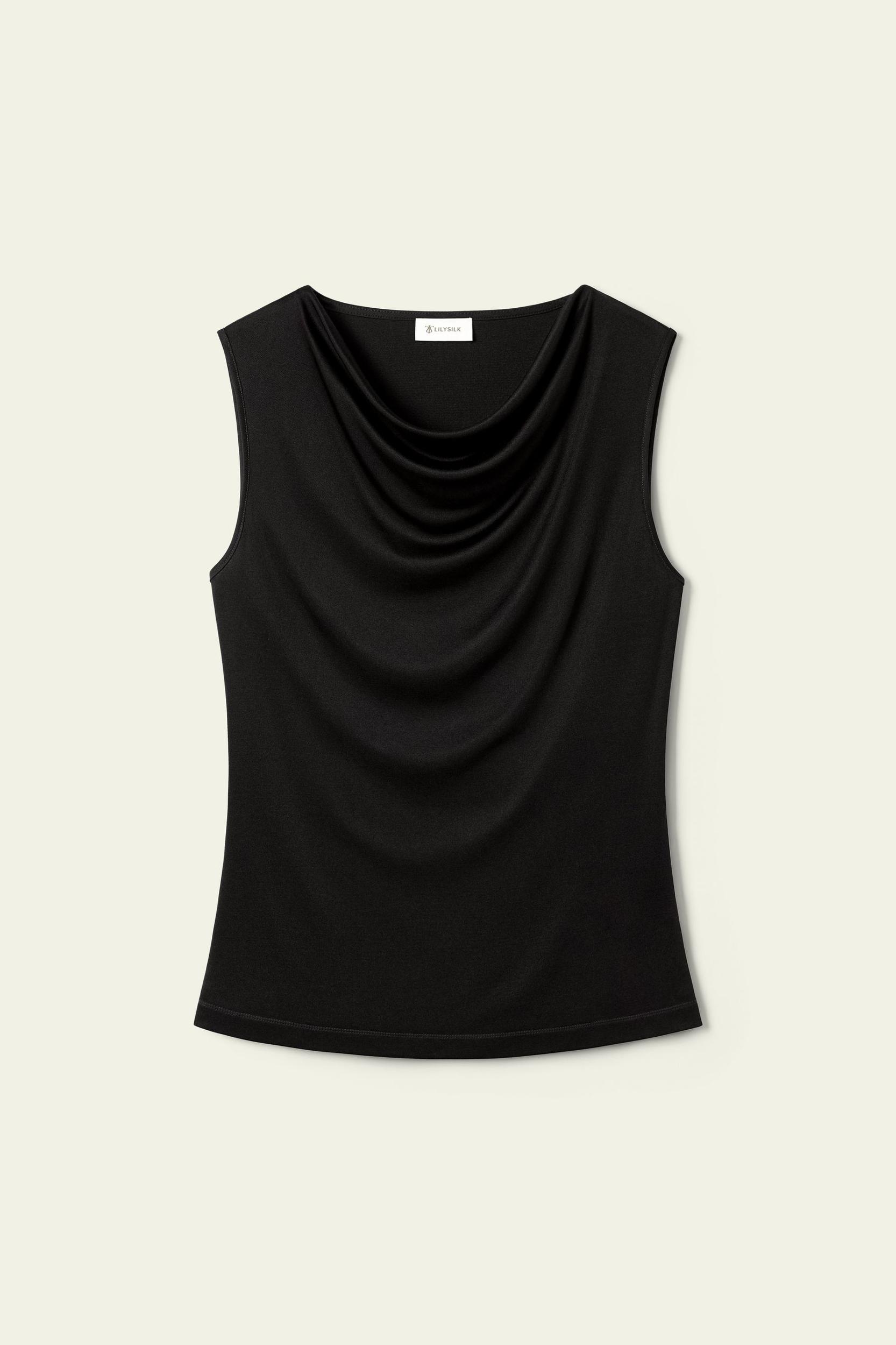 Silk Jersey Cowl-neck Sleeveless Top Product Image