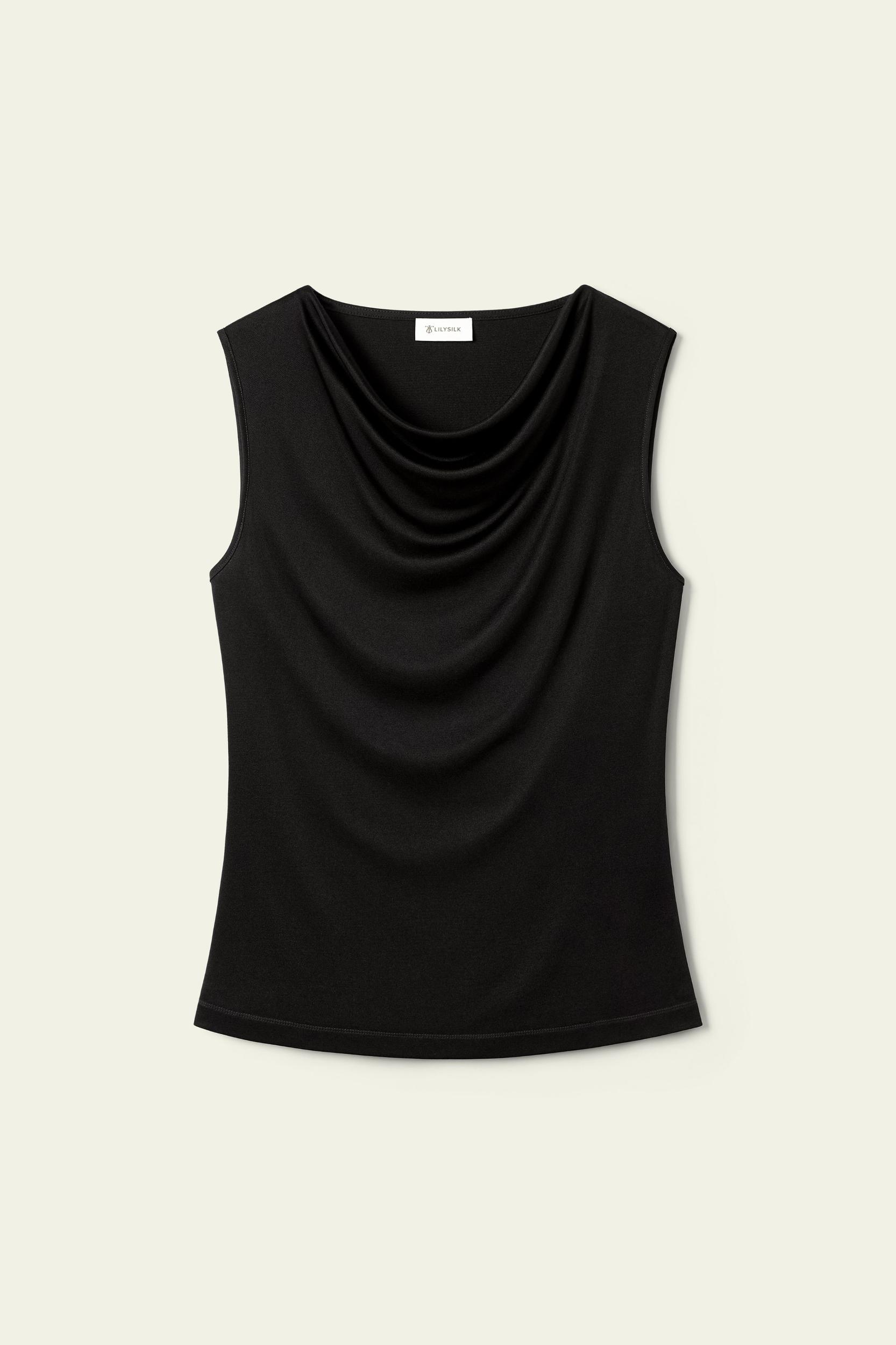 Silk Jersey Cowl-neck Sleeveless Top Product Image