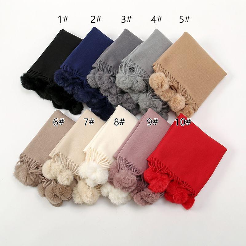 Plain Pom Pom Scarf Product Image