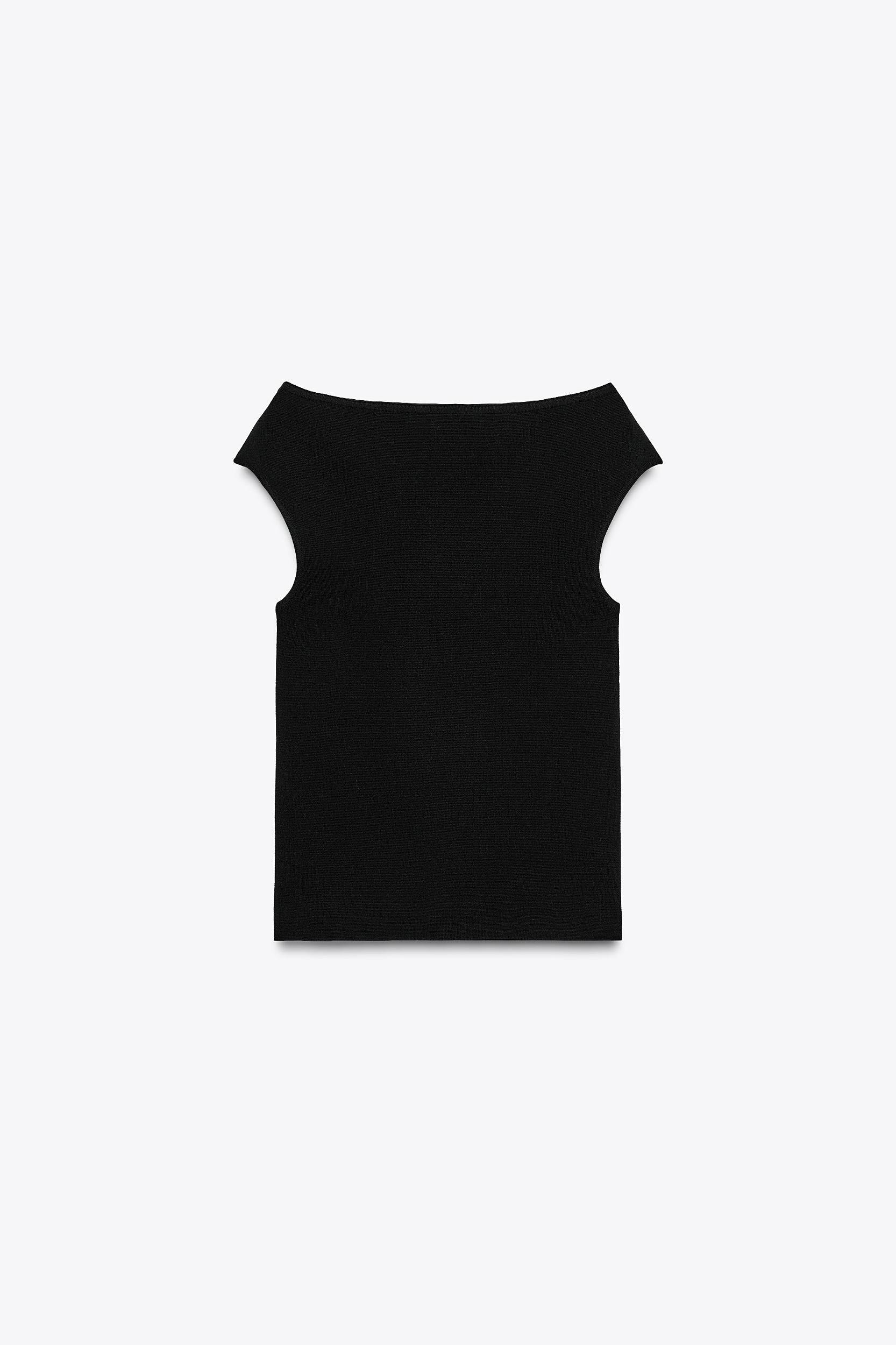PLAIN KNIT BOAT NECK TOP Product Image