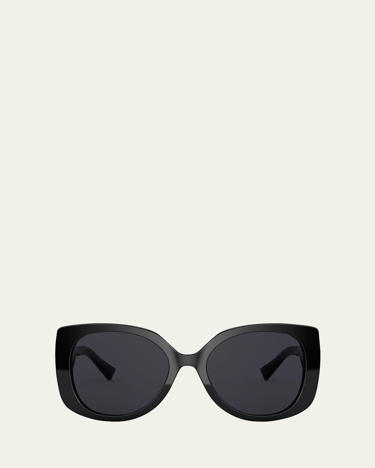 Rectangle Acetate Sunglasses w/ Medusa Temples Product Image