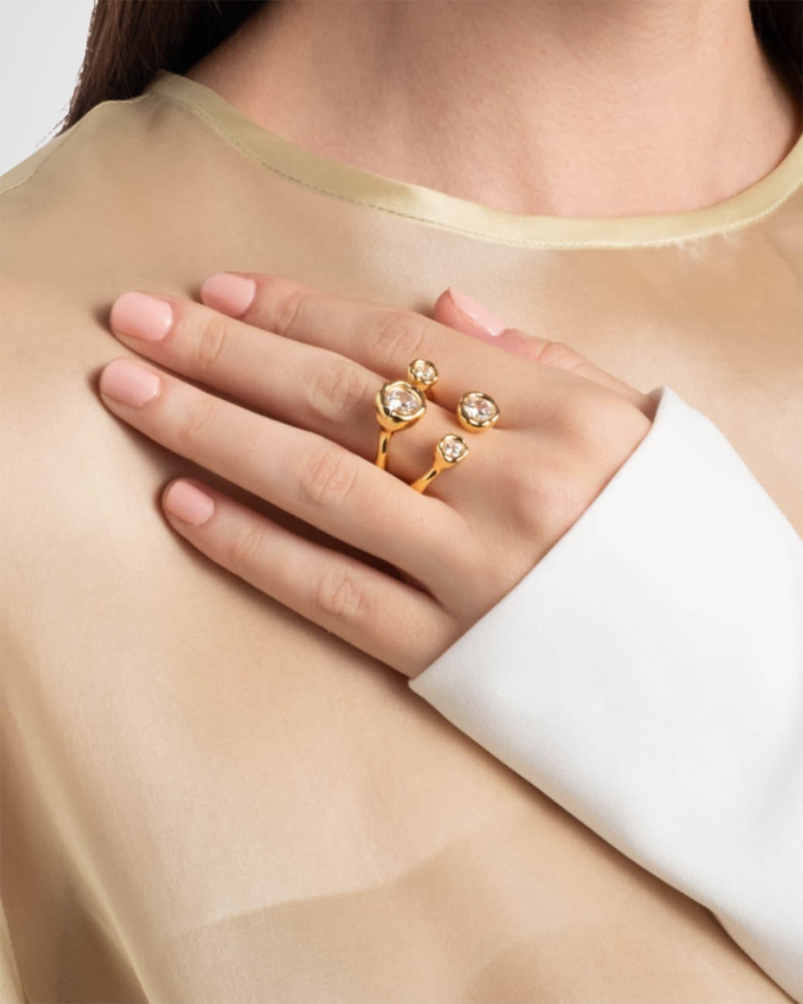 Asterales Gold CZ Open Ring Product Image