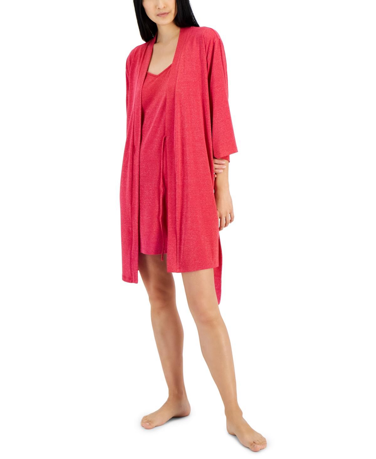 I.n.c. International Concepts Womens 2-Pc. Sparkle Robe & Chemise Set, Created for Macys Product Image