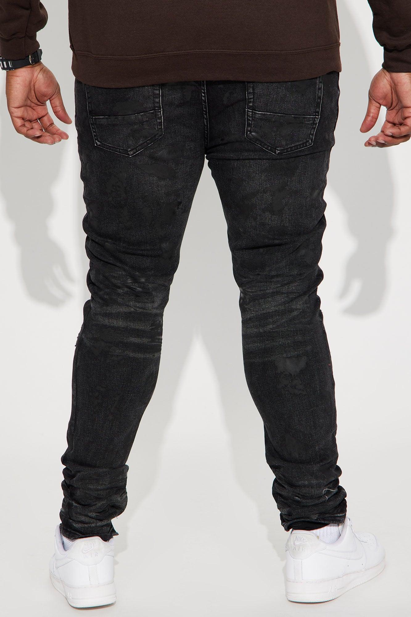Ask About Me Stacked Skinny Jeans - Black Product Image