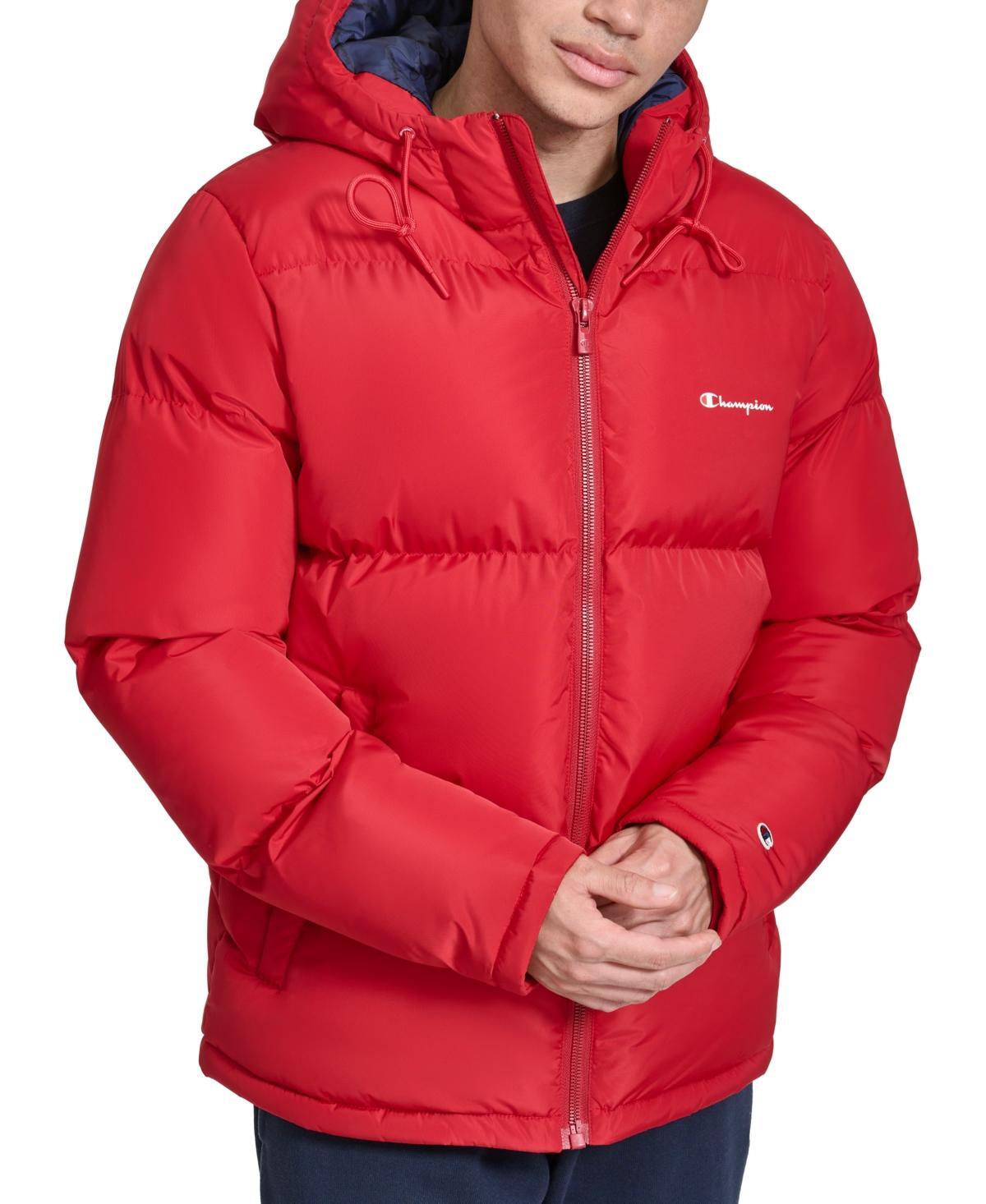 Men's Champion® Hooded Puffer Jacket, Size: XL, Orange Product Image