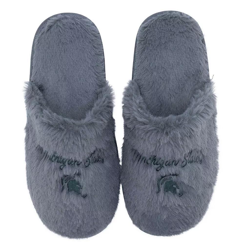Women's ZooZatz Michigan State Spartans Team Faux Fur Slippers, Size: 5/6, Charco Product Image