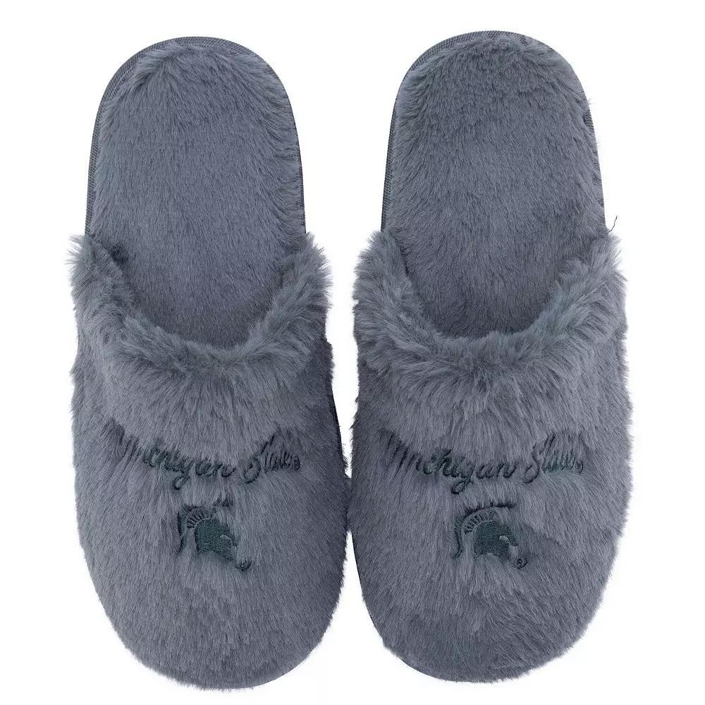 Women's ZooZatz Michigan State Spartans Team Faux Fur Slippers, Size: 5/6, Charco Product Image