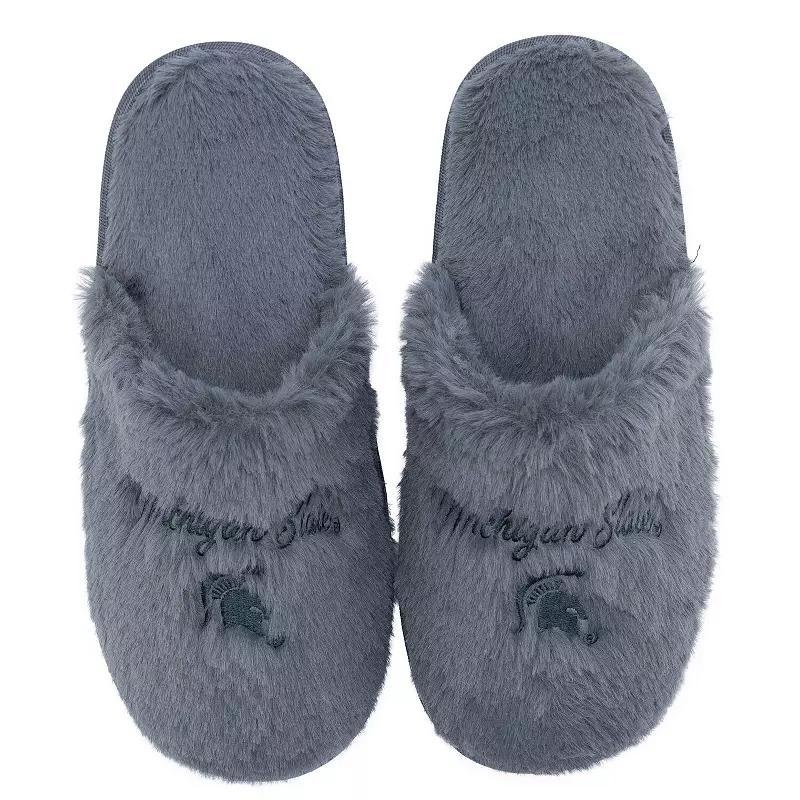 Women's ZooZatz Michigan State Spartans Team Faux Fur Slippers, Size: 5/6, Charco Product Image