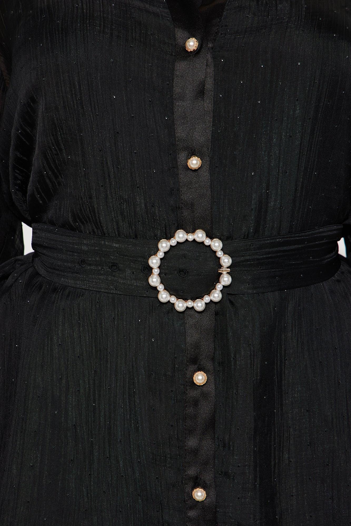 Hale Belted Mini Shirt Dress - Black Product Image