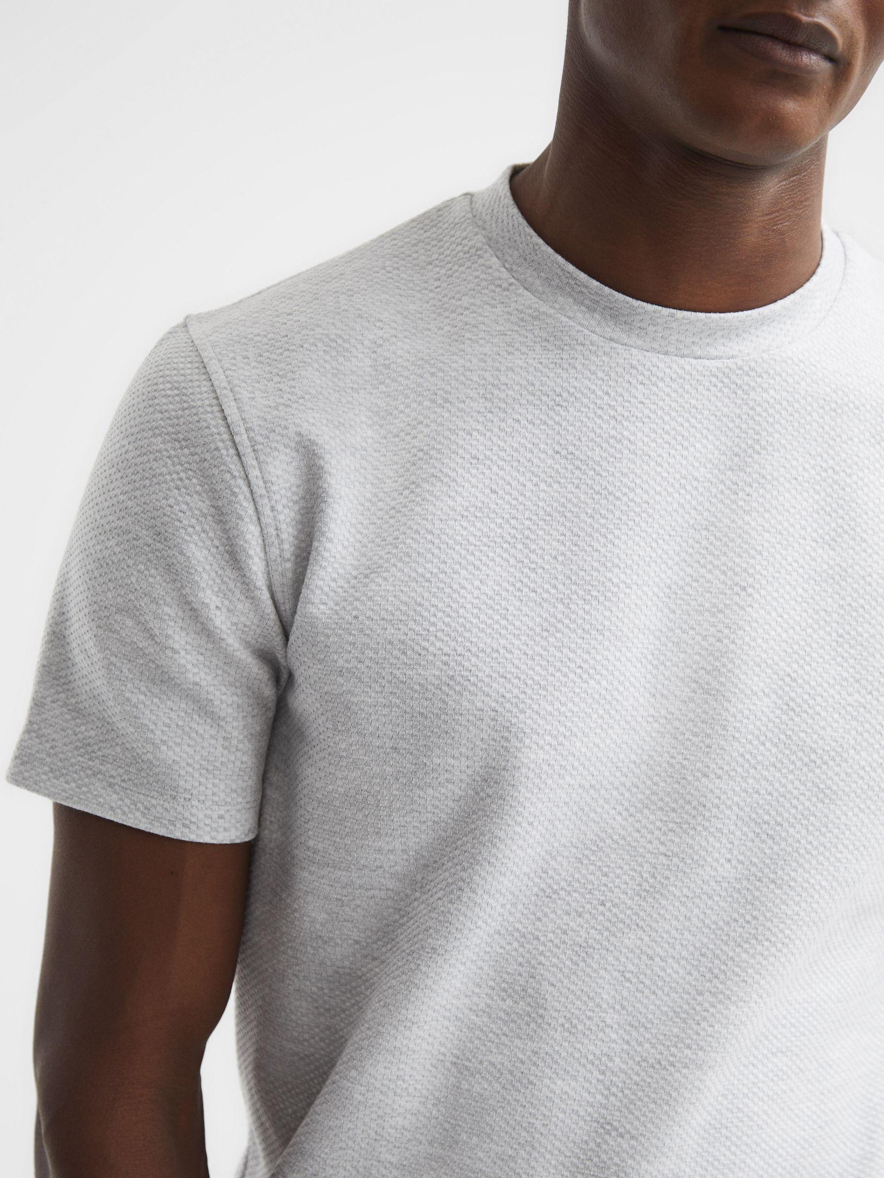 Slim Fit Honeycomb T-Shirt in Grey Melange Product Image