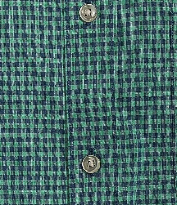 Gold Label Roundtree & Yorke Non-Iron Short Sleeve Micro Plaid Oxford Sport Shirt Product Image