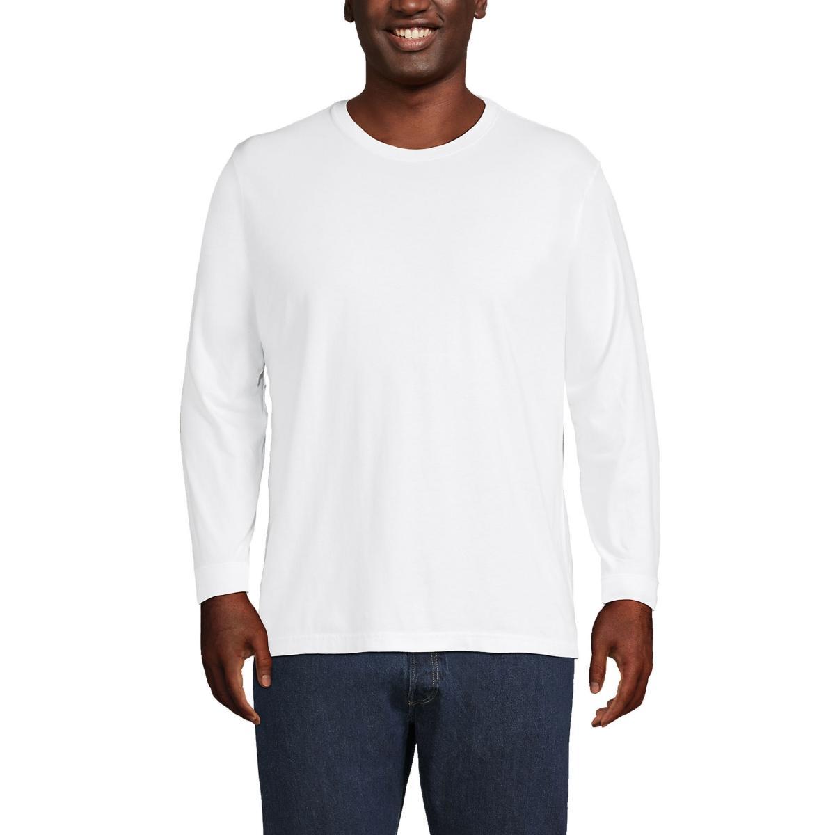 Big & Tall Lands' End Super-T Long Sleeve Classic-Fit Tee, Men's, Size: 2XB, Black Product Image