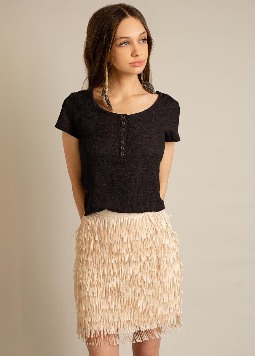 Kalama Henley in Washed Black Female Product Image
