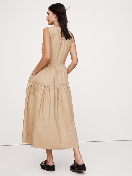 Cotton Poplin Wrap Maxi Dress Product Image