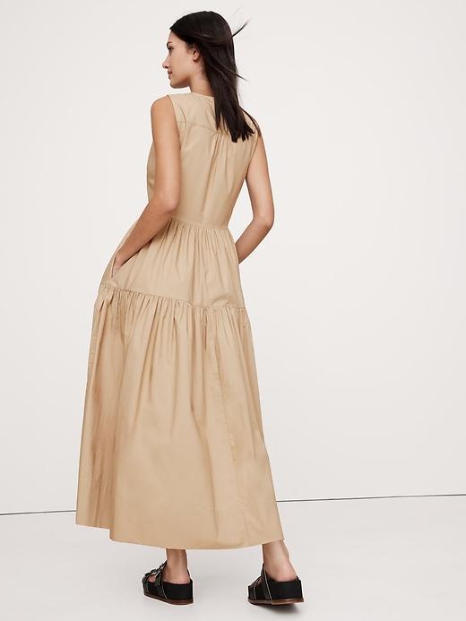 Cotton Poplin Wrap Maxi Dress Product Image