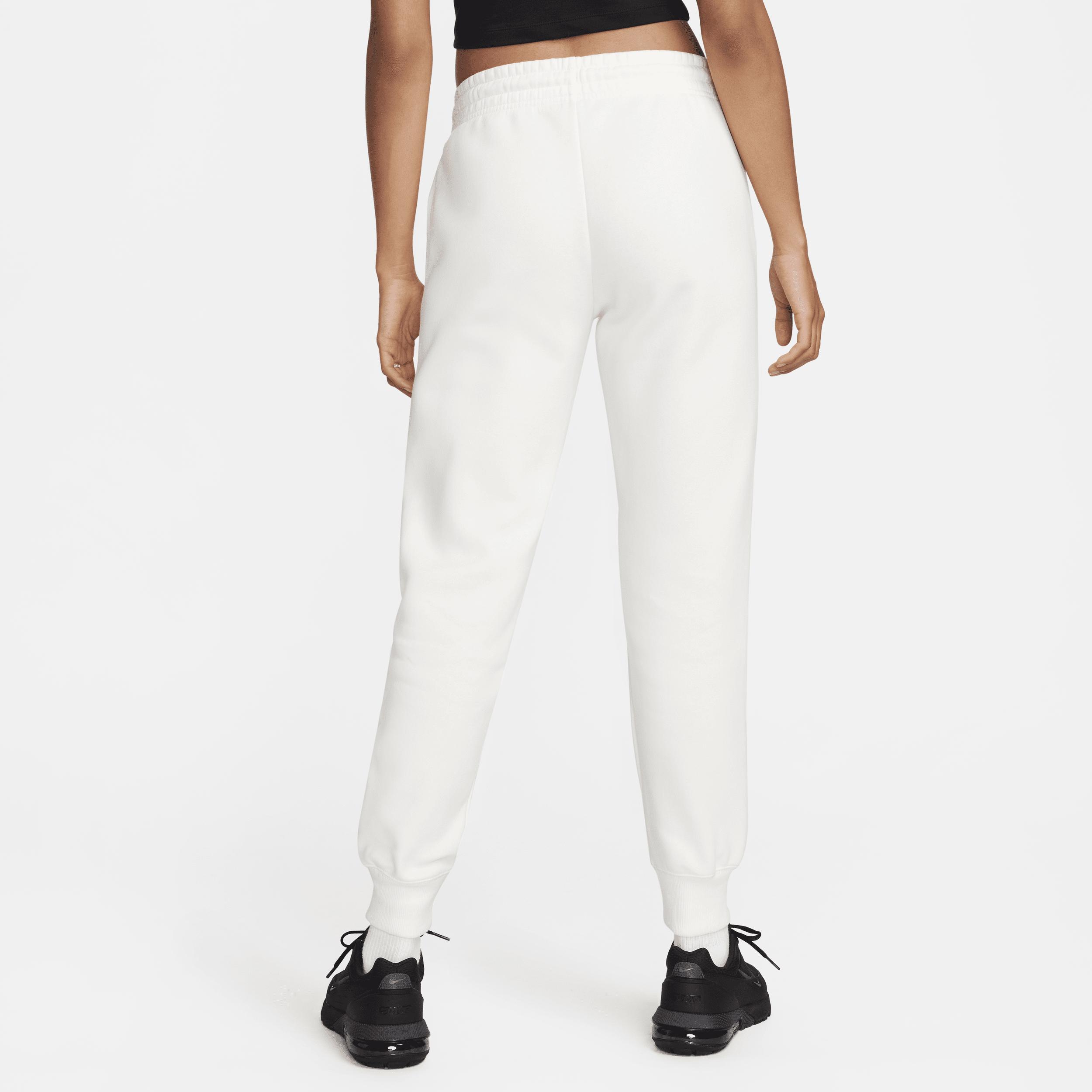 Nike Women's Sportswear Phoenix Fleece Mid-Rise Jogger Sweatpants in White/Sail Size 2XL Cotton/Polyester/Fleece Product Image