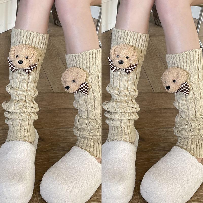 Bear Cable Knit Leg Warmers / Set Product Image