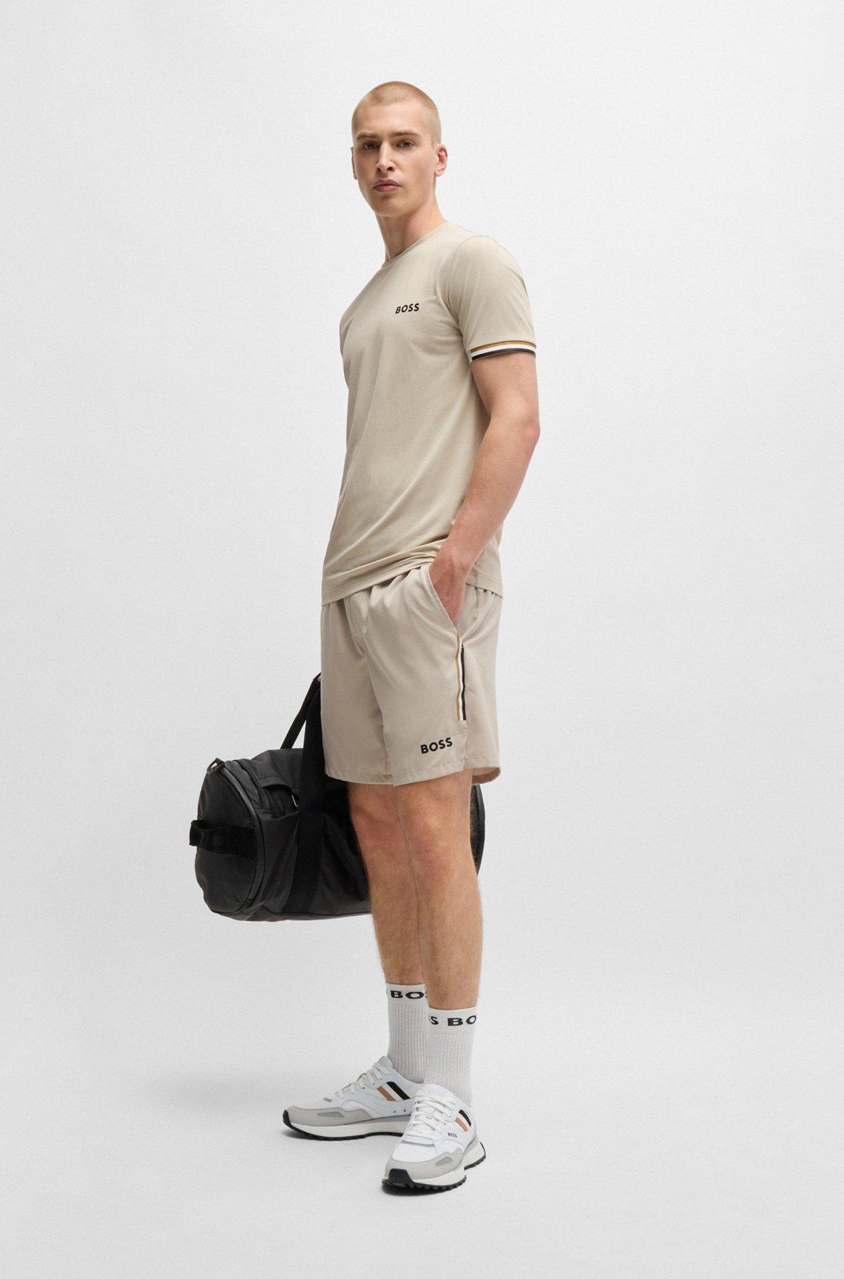 BOSS x Matteo Berrettini waffle-fabric T-shirt with signature-stripe artwork Product Image