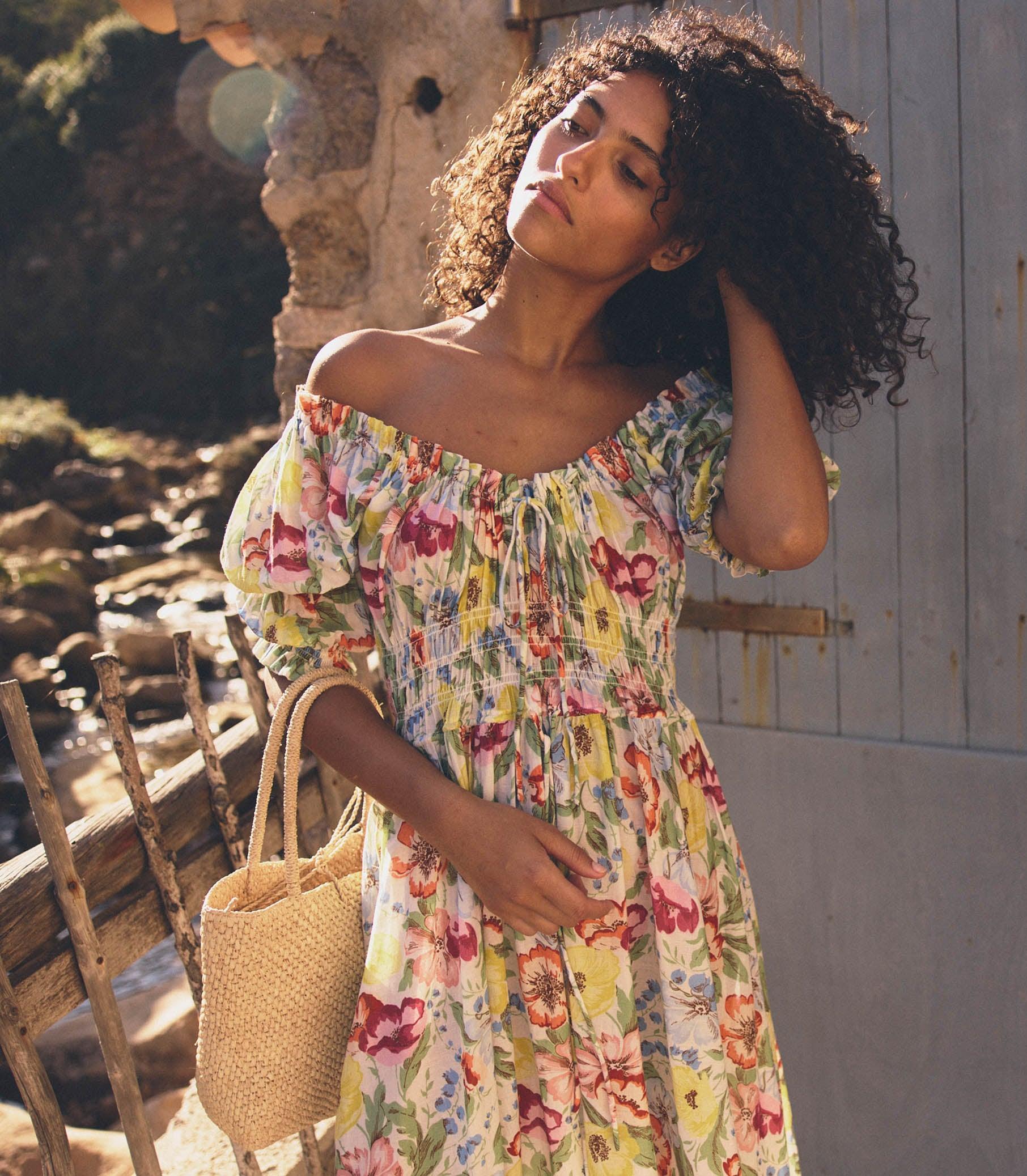 ISCHIA DRESS -- BLANC ANEMONE BLOOM Product Image
