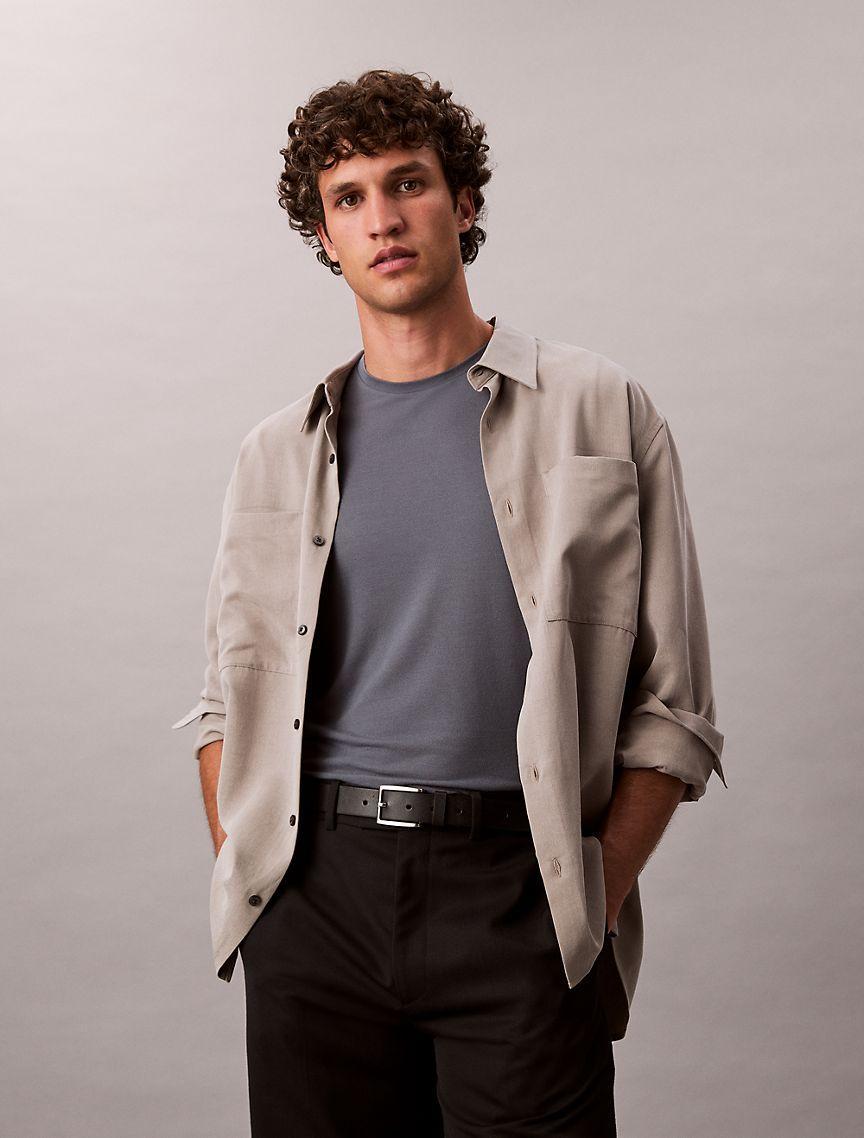 Calvin Klein Mens Modal Pique Classic T-Shirt - Beige Product Image